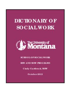 DICTIONARY OF SOCIAL WORK - College of Health