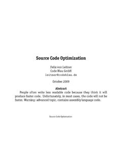 SourceCodeOptimization - Linux Kongress