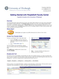 Getting Started With PeopleSoft Faculty Center 9