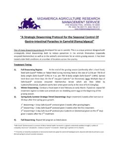 13). Camelid Seasonal Deworming Protocol