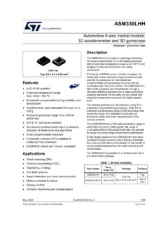 Datasheet - ASM330LHH - Automotive 6-axis inertial module ...