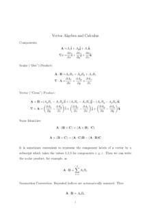 Vector Algebra and Calculus - phys.ufl.edu