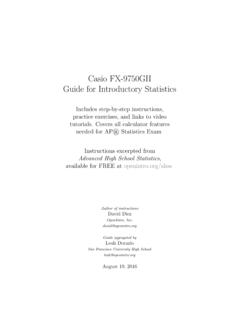 Casio FX-9750GII Guide for Introductory Statistics