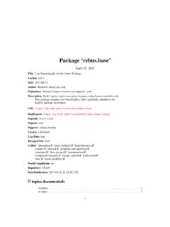 Package ‘rebus.base’ - The Comprehensive R Archive Network