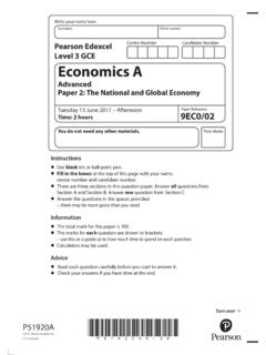 Pearson Edexcel Level 3 GCE Economics A