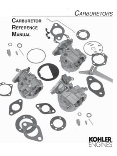 Kohler Carburetor Reference Manual TP-2377-E