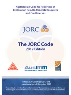 The JORC Code - Mineral Resources and Ore Reserves