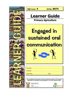 Engaged in sustained oral communication - AgriSeta