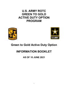 U.S. ARMY ROTC GREEN TO GOLD ACTIVE DUTY OPTION …