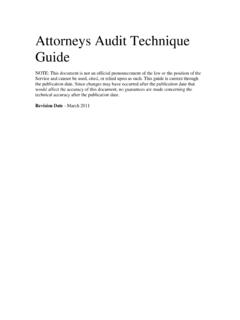 Attorneys Audit Technique Guide - IRS tax forms
