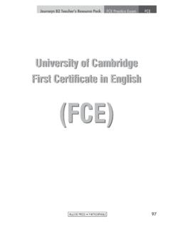 University of Cambridge First Certificate in English (FCE)