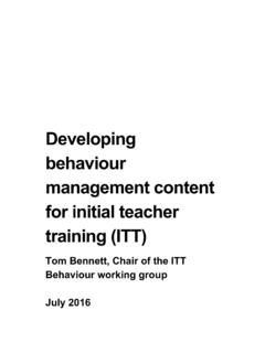 Developing behaviour management content for initial ...