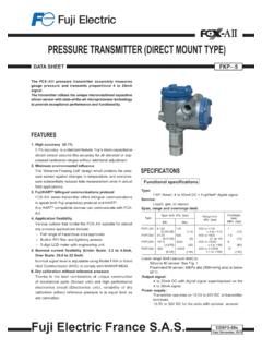 Fuji Electric FKP pressure transmitter Datasheet