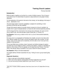 Training Church Leaders - shepherdthoughts.com