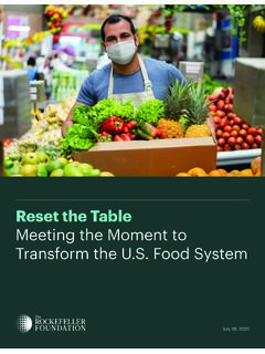 Reset the Table - The Rockefeller Foundation
