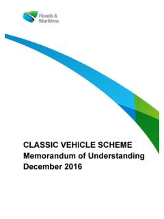 Classic Vehicle Scheme Memorandum of Understanding ...