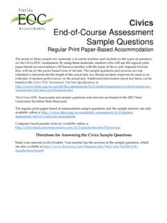 Florida EOC Civics End-of-Course Assessment Sample …