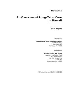 An Overview of Long-Term Care in Hawaii