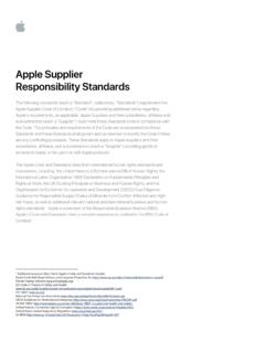 Apple Supplier Responsibility Standards