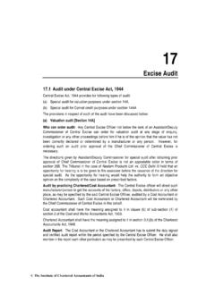 Audit under Central Excise Act, 1944 - ICAI Knowledge Gateway