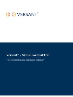 Test Description and Validation Summary - Pearson
