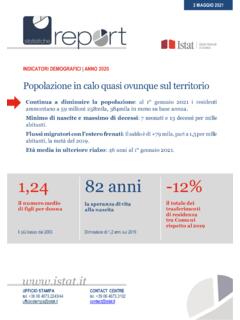 INDICATORI DEMOGRAFICI | ANNO 2020 - Istat
