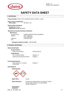 SAFETY DATA SHEET - The Claire Manufacturing Company