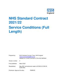 NHS Standard Contract 2021/22 Service Conditions (Full Length)