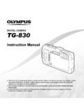 DIGITAL CAMERA TG-830 - Olympus Corporation