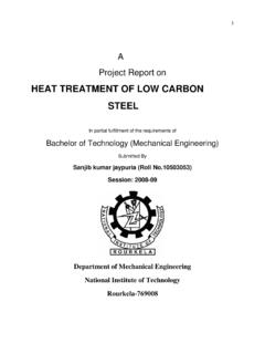 Heat Treatment of Low Carbon Steel - nitrkl.ac.in