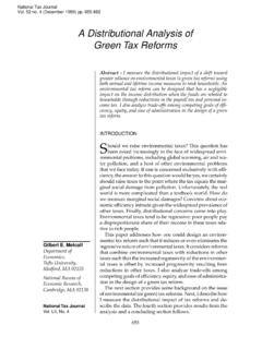 A Distributional Analysis of Green Tax Reforms - ntanet.org