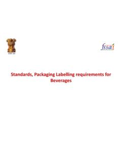 Standards, Packaging Labelling requirements for …