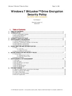 Windows 7 BitLocker FIPS Security Policy - NIST