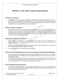SERVICE in a CIVIL CASE: Frequently Asked Questions, CVC20h