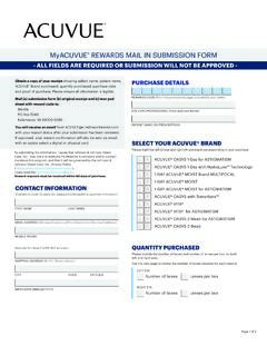 MyACUVUE REWARDS MAIL IN SUBMISSION FORM