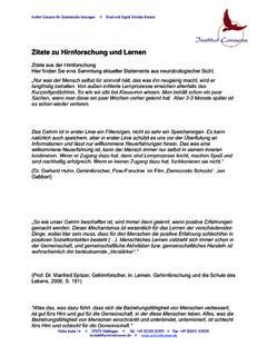 Zitate zu Hirnforschung und Lernen - schulzebremer.de