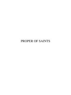 Roman Missal Proper of Saints - liturgies
