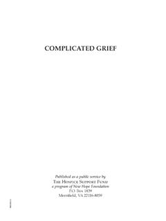 COMPLICATED GRIEF - Hospice Support Fund
