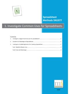 1. Investigate Common Uses for Spreadsheets