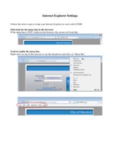 Internet Explorer Settings - CIPMS Login