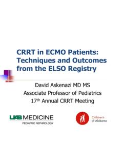CRRT and ECMO Techniques and Outcomes from …