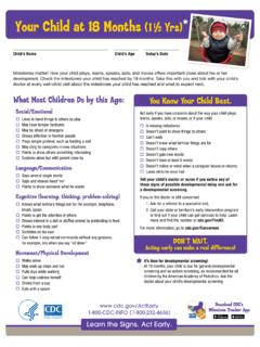 Your Child at 18 Months (1 Yrs) - Centers for Disease ...