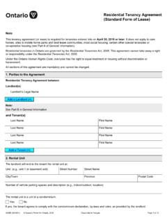 Residential Tenancy Agreement (Standard Form of Lease)