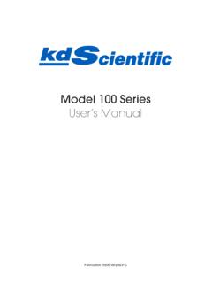 Model 100 Series User s Manual - KD Scientific