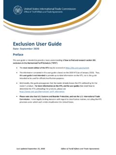 Exclusion User Guide - United States International Trade ...