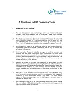 A Short Guide to NHS Foundation Trusts - nhshistory