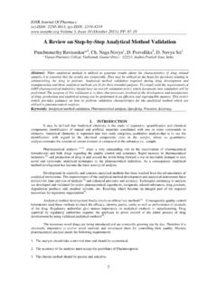 A Review on Step-by-Step Analytical Method Validation