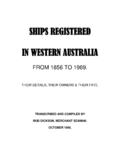 SHIPS REGISTERED IN WESTERN AUSTRALIA