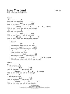 Love The Lord (With All Your Heart)- CHORD SHEET- KEY G