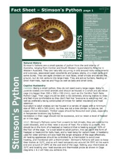 Fact Sheet – Stimson’s Python page 1 - Dolittle Farm